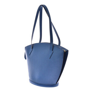 Louis Vuitton Blue Jacques Shopping Saint Epi Leather Bag Tote